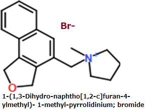 CAS#1-(1,3-Dihydro-naphtho[1,2-c]furan-4-ylmethyl)- 1-methyl-pyrrolidinium; bromide